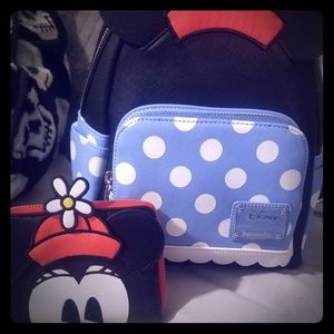 Loungefly minnie backpack and wallet set